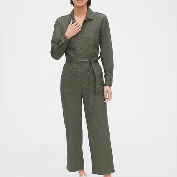 GAP olive green utility jumpsuit - Picture 2 of 9